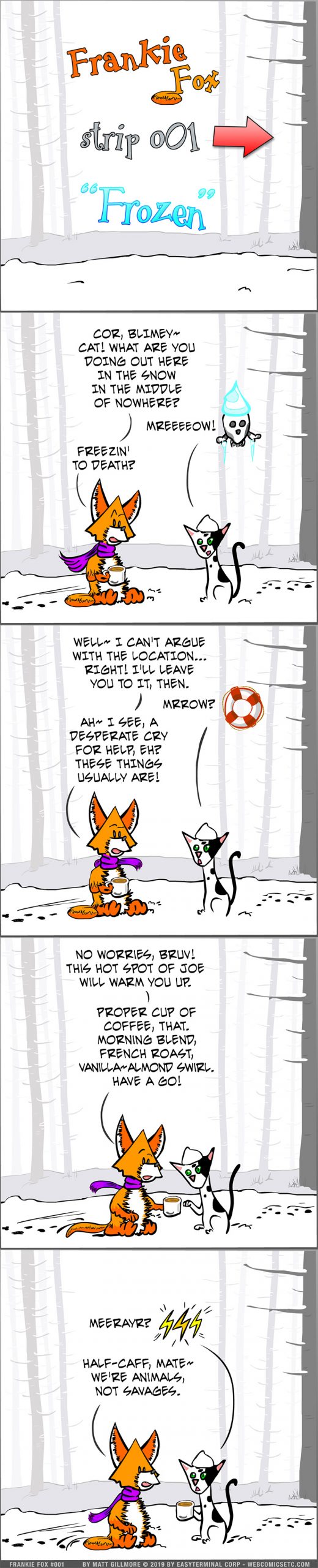 Webcomic Frankie Fox Comic Strip 001 Frozen